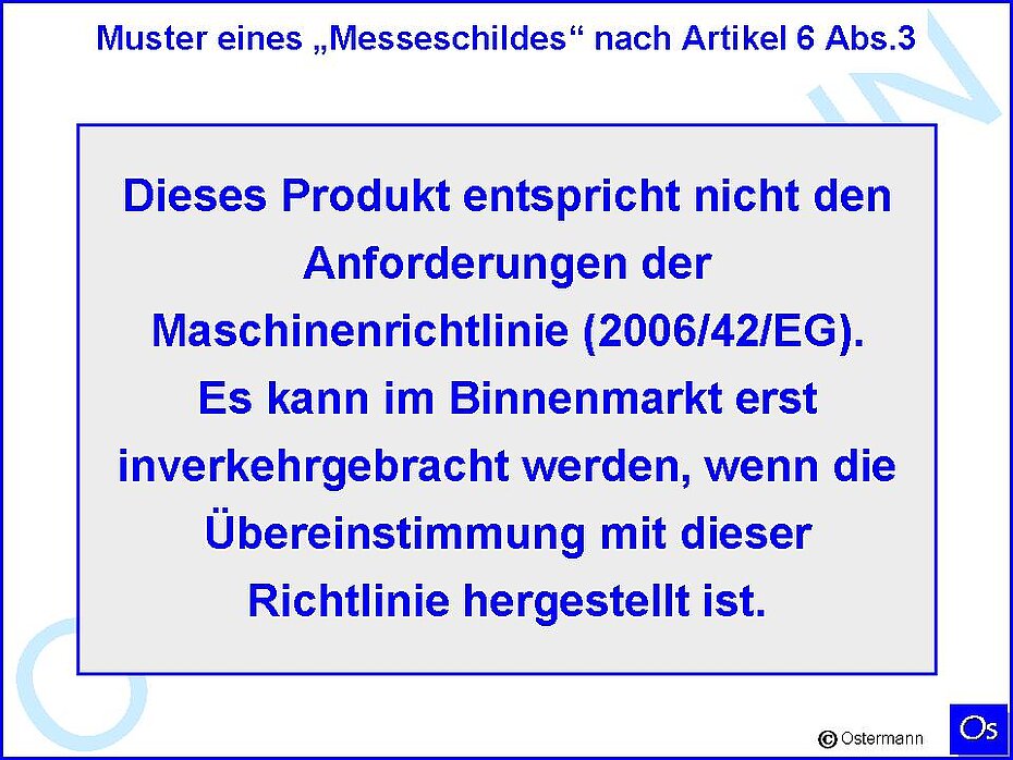 Ausstellerschild für eine Messemaschine